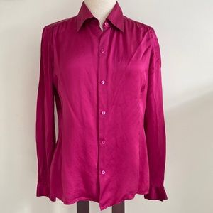 •Liz Claiborne• Fuschia silk blouse